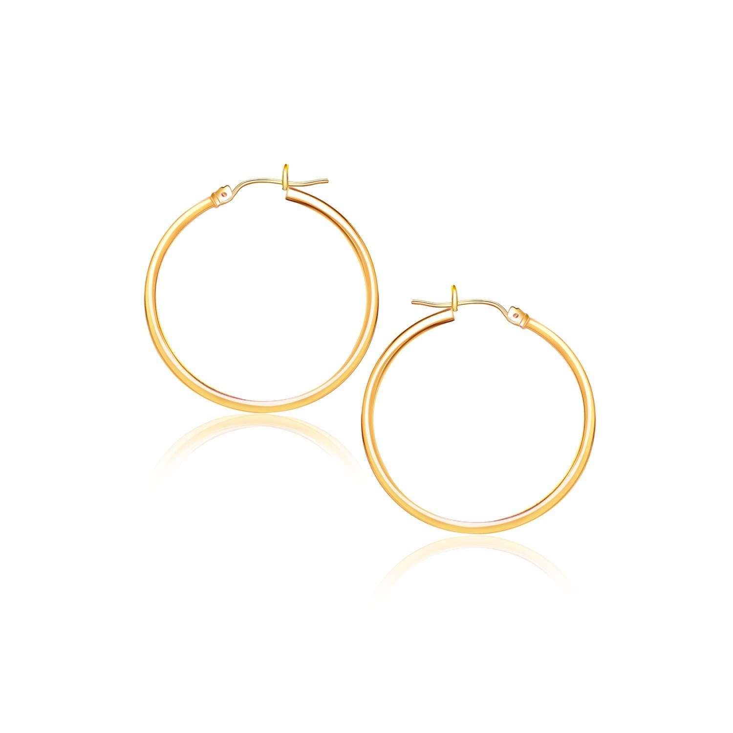 10k Yellow Gold Polished Hoop Earrings (40 mm)