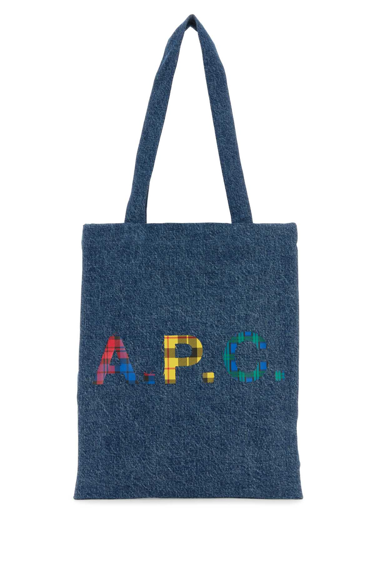 A.P.C. modern fashion trendy designer pattern easy carry women's blue handbag